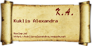 Kuklis Alexandra névjegykártya